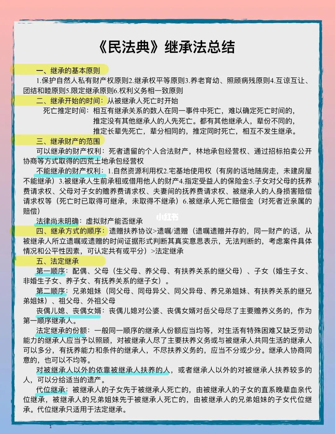 最新继承法概念与应用概述